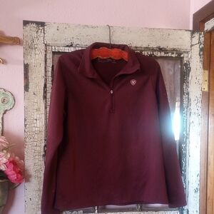 Ariat Red Long Sleeve Polo Sweatshirt